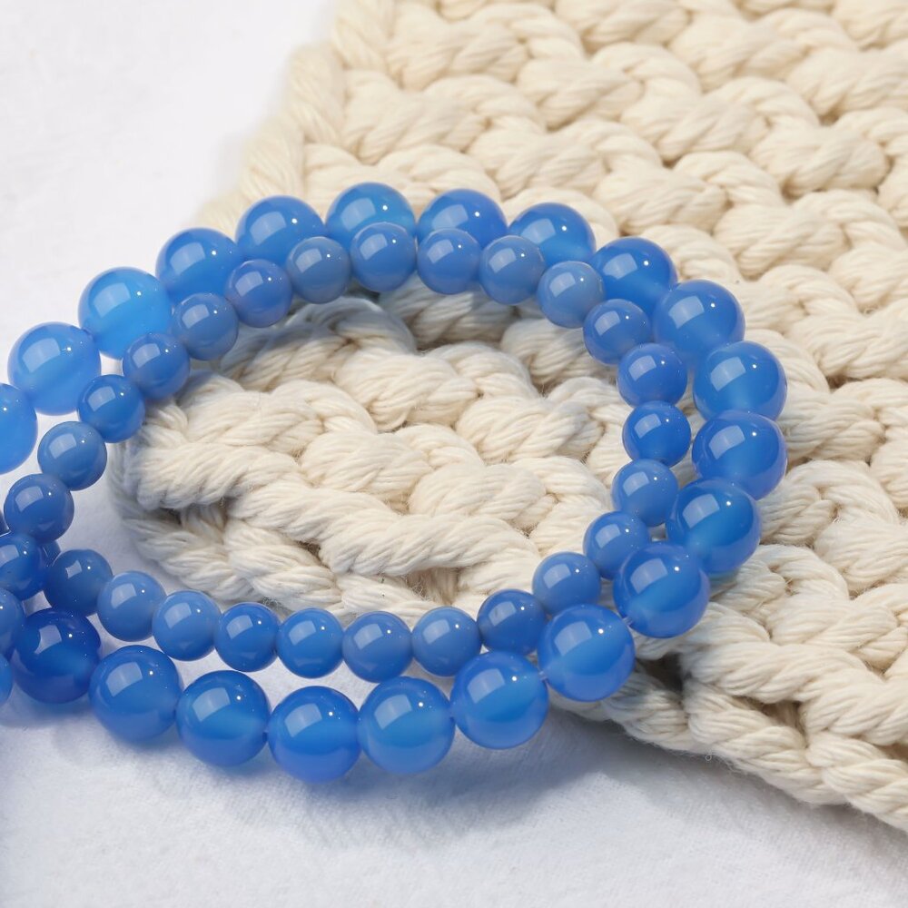 8mm Blue Onyx Agate Round Beads DIY Jewelry Making